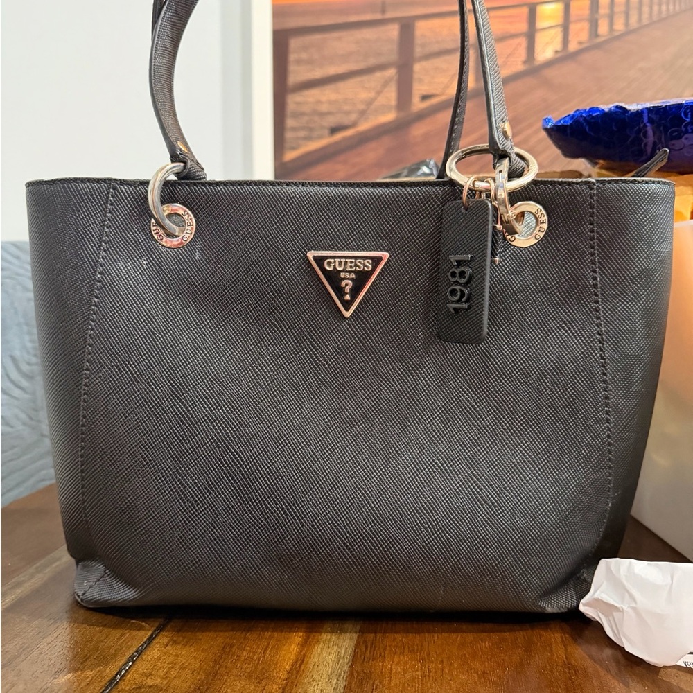 GUESS Charcoal Gray Tote Bag